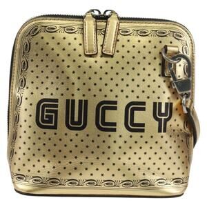 Gucci Leather Shoulder Bag Gold